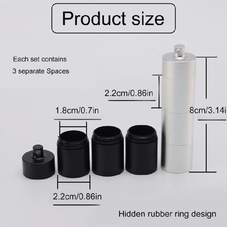 Keychains Pills Holder 3 Grids Medicine Box Case Waterproofs Container Bottles for Travel Purse Pocket Easy to Carry