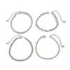 SHIXIN 4pcs/set Trendy Silver Color Cuban Chain Bracelet Men Hip-hop Adjustable Multi-layer Twisted Chain Bangle Male Jewelry