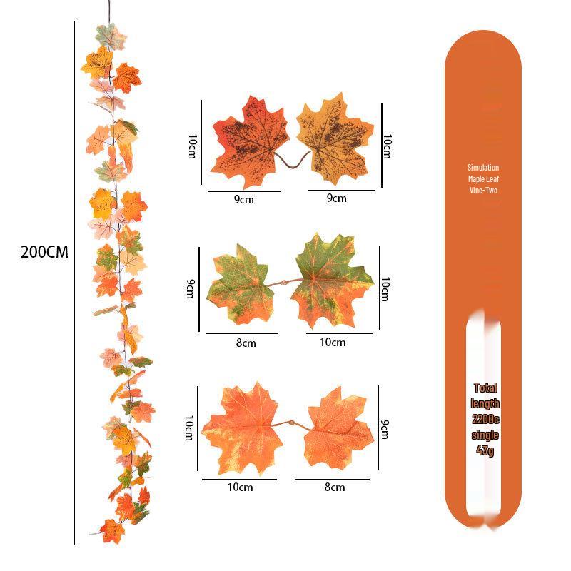 Artificial Maple Leaf Rattan Home Decor: Scenic Atmosphere Arrangement