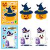 6 Witch Cute Ghost Vampire Puzzle Stickers Diy Cartoon Halloween Emoji Face Changer