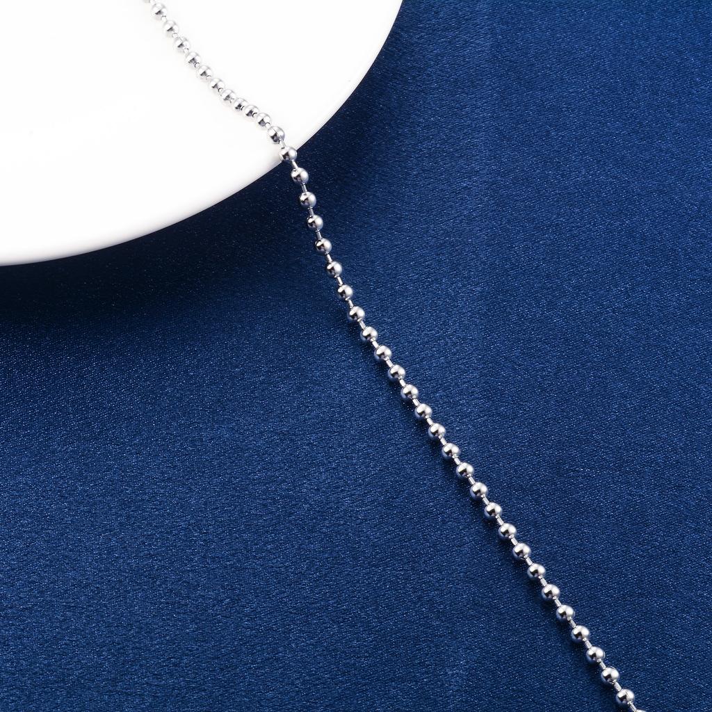 Round Necklace Ball Rolo Link Bead Chain Stainless Steel Choker for Women Men Jewelry Accessories on Neck Collarbone Waterproof