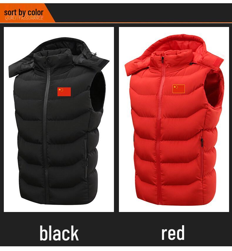 Autumn/Winter Windproof Sports Vest - Down Cotton Sleeveless Jacket for Football & Running Training