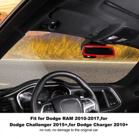 Innenrückspiegel Zierring Abdeckung Dekoration für Dodge Challenger 2015+ Rot