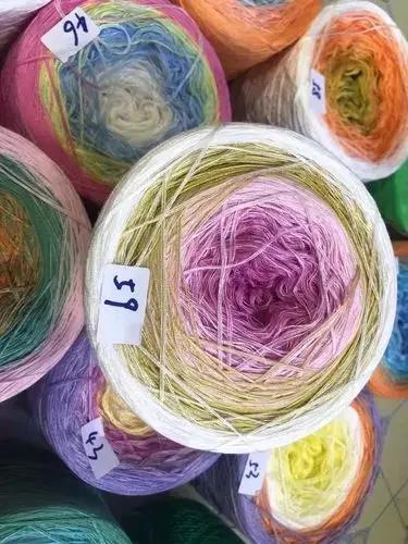 300g/pcs Colorful Pure Cotton Cake Gradient Cotton Rainbow DIY Scarf Shawl Skirt Wool Yarn Crochet