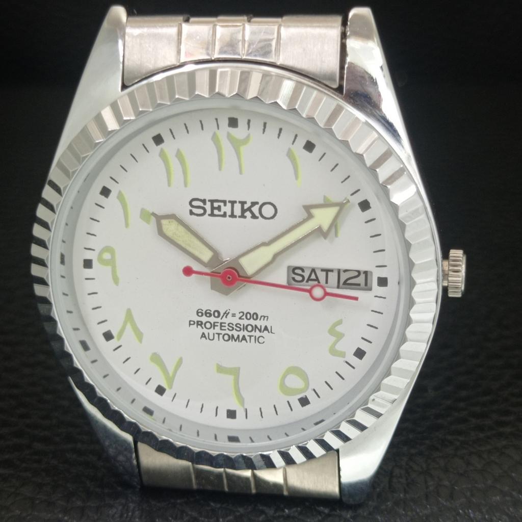 VINTAGE REFURBISHED SEIKO AUTOMATIC 6309A JAPAN MENS WHITE DIAL WATCH a442563-1