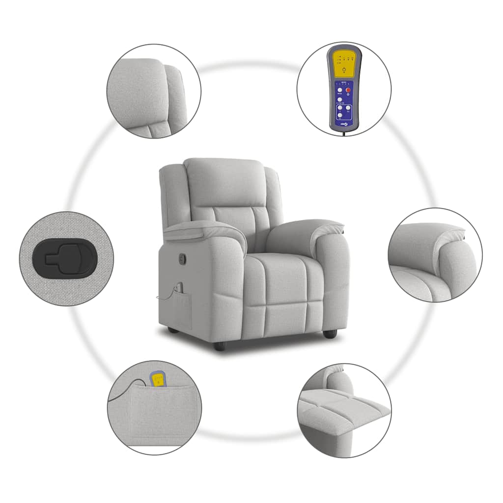 Massage Chair Cloud Gray Fabric