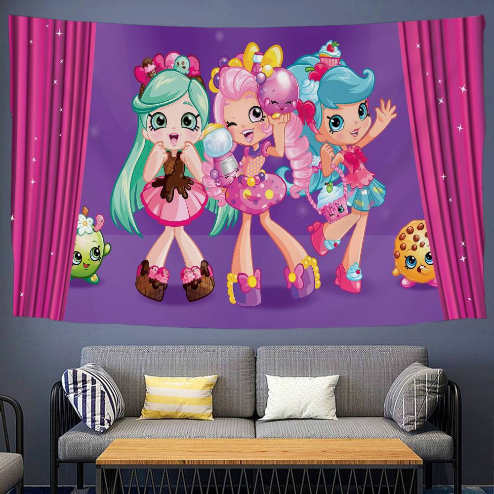 Cute SShopkins Anime Tapestry Wall Hanging Decoration Household Wall Hanging Home Decor
