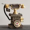 Vintage Home Decor Phone Telephone Resin Figurine, Retro Model Statue with Matte Finish, Distressed Finish Old-Fashioned Victorian Style Desk