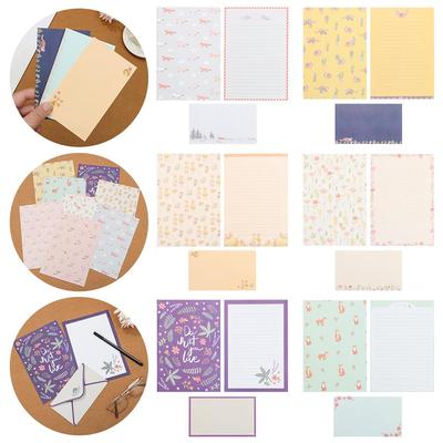 Motif Fleur Impression Variété Designs Lettre Papeterie Papier à Lettres 6 PIÈCES Avec Enveloppes 3 PIÈCES