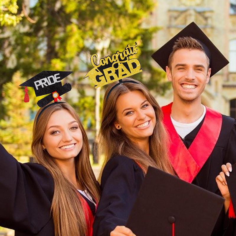 Headband For Graduation Hat 12 Pieces Stylish Graduation Decorations 2025 Costumes & Accessories For College Preschool
