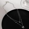 Korean New Sweet Double Chain Pendant Necklace For Women Girls Trendy Female Jewelry For Party Fashion Women Butterfly Necklace