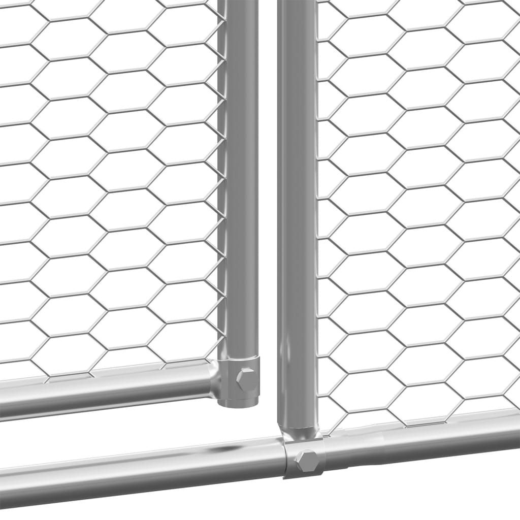 Vidaxl Outdoor Chicken Coop, 3X8X2 M, Galvanized Steel