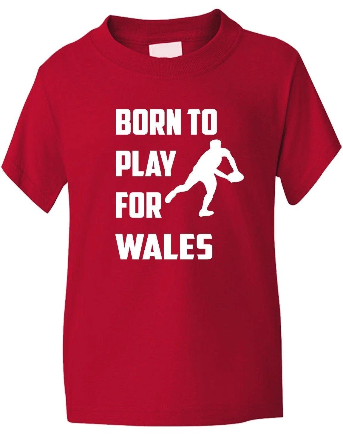

Born to Play For Wales Rugby School Sports Kids Boys Girls T-Shirt Age 1-13 L