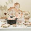 Nordic Creative Camellia Dishes Plates Tableware Household High Value Plates Rice Bowls Soup Bowls Baking Pan Combination