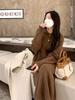 Women's French Knit Lapel Sweater Dress with Coat, Autumn/Winter Style - Loose, Long, Over-the-Knee, Thick Design