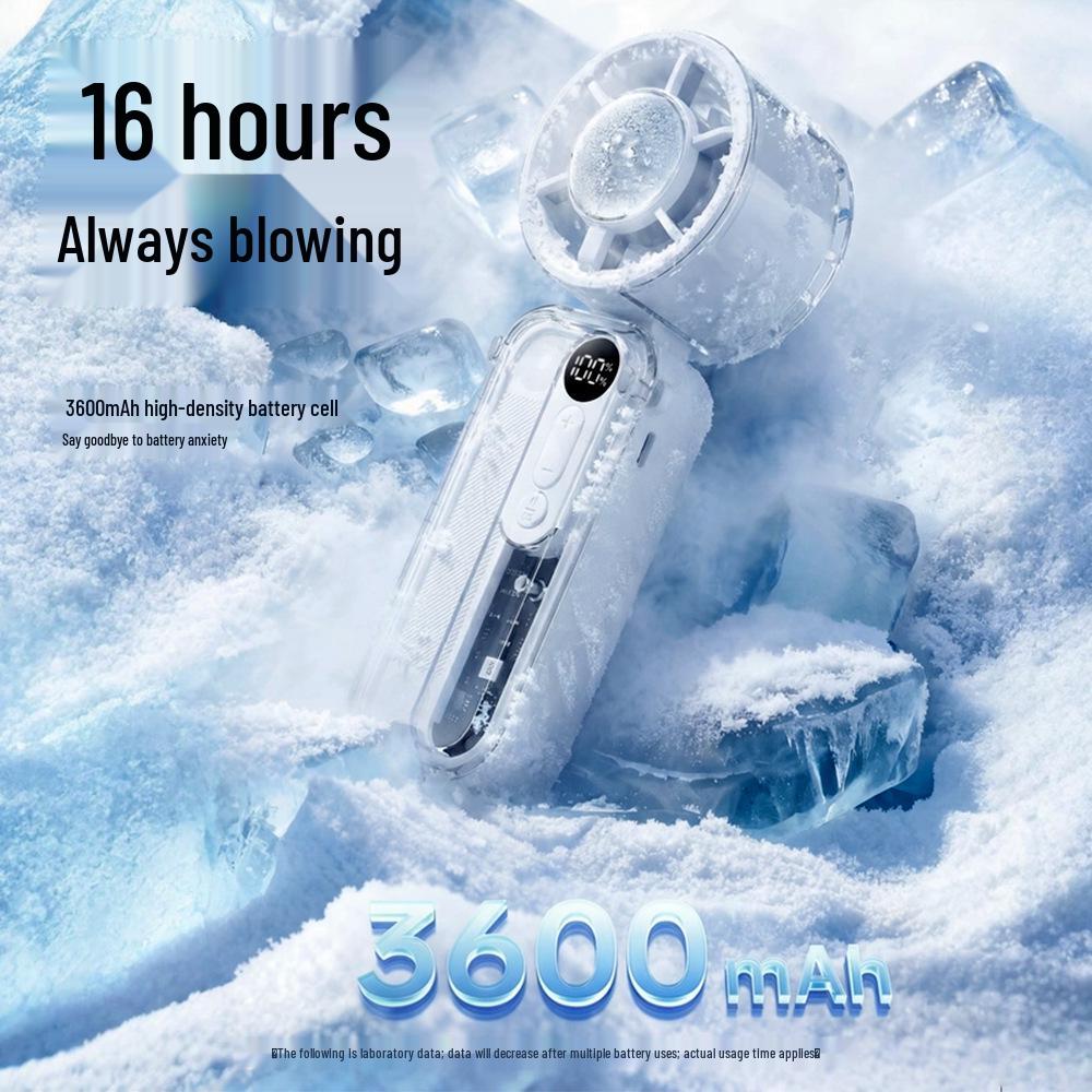 Rechargeable Handheld Neck-Hanging Mini Fan with Semiconductor Cooling and Long Battery Life