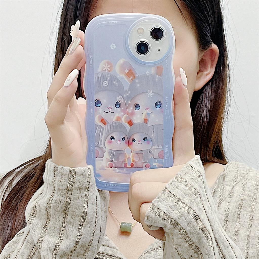 The Rabbit Family Pattern Soft TPU Shell Fashion Phone Case for iPhone Samsung Vivo Xiaomi Oppo