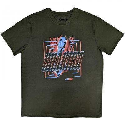 T-shirt Shakira unisex per adulti con logo in cotone a quadri