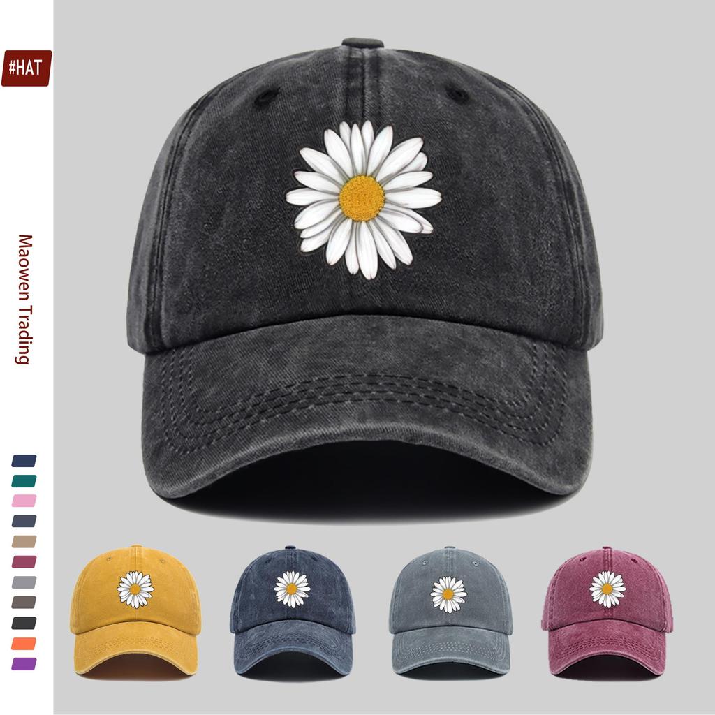 Pc Pcs Unisex Small Daisy Print Trucker Hat with Adjustable Buckle Strap Visor Lightweight Suitable for Dating Outdoor B