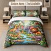 Wildlife Animals Theme Custom Text Or Name 3Pcs Bedding Set 1 Flat Sheet & 2 Pillowcases Personalized Home Bedding