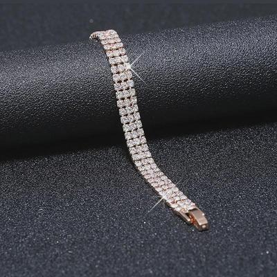New European and American Thin Crystal Bracelets with Full Diamond Ladies Hand Jewelry, Perfect for All Occasions. Live Broadcast Available.