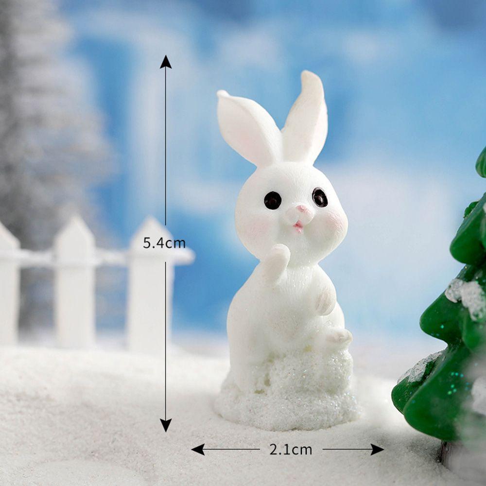 Garden DIY Garden Ornament Miniature Snowman Bunny Micro Landscaping Snow Scene Rabbit Figurine