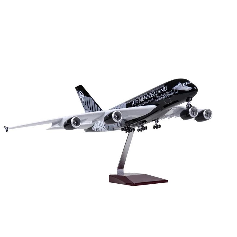 Air New Zealand Airways Airways A380 Model Plane Resin 1/160 Scale Plane With LED Lights and Wheels Enthusiasts Gift Decoration