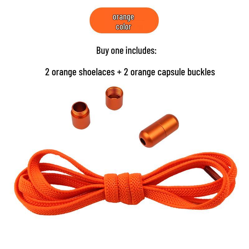 Elastische Schnürsenkel ohne Binden mit Metallkapselverschluss für Erwachsene und Kinder