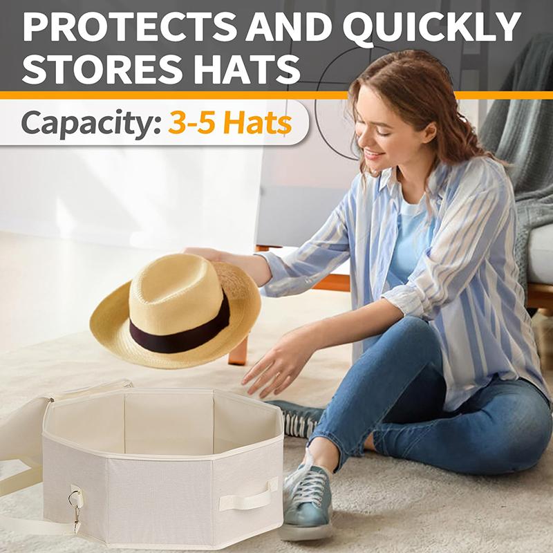 Adjustable Shoulder Strap Hat Case Deformation-Resistant Hat Box Portable Hat Storage Bag With Adjustable For Men For Hats