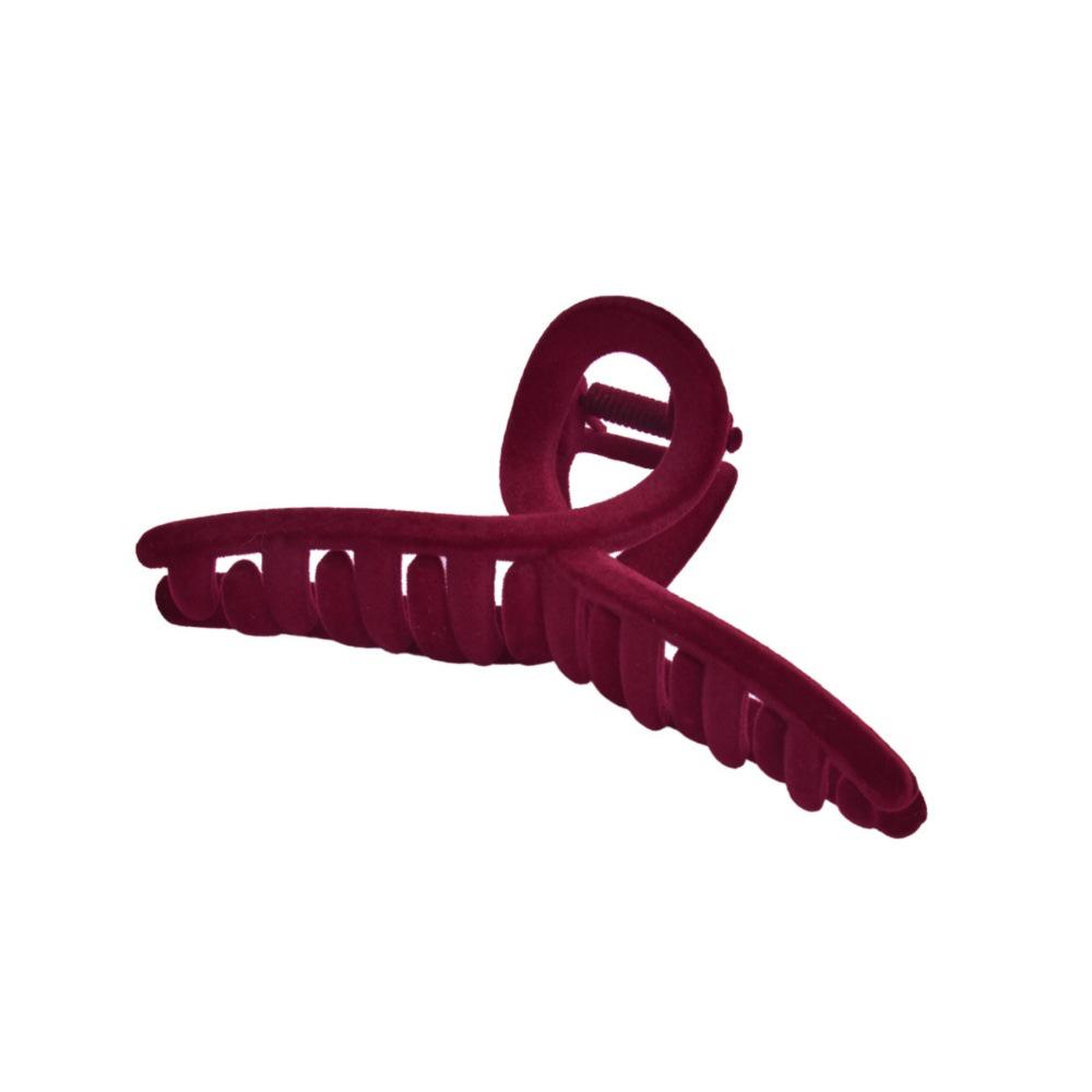 Trendy Flocked Bow Square Claw Clip for Women - Cross Bun & Ponytail Hairstyling