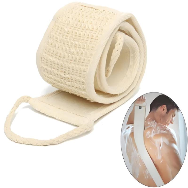 Long Exfoliating Body Scrubber with Strap, Soft Bath Sponge & Dry Brushing Tool for Shower & Spa, Dead Skin Removal Washcloth