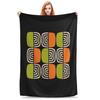 Half Concentric Circle Pattern Black Orange Green and Beig Blankets Breathable Fleece Sofa Throw Blanket for Home Bedroom Travel