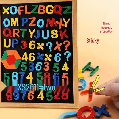 Magnetic Alphabet & Number Stickers: Uppercase & Lowercase Plastic Fridge Magnets, Educational Blackboard Teaching Aids.