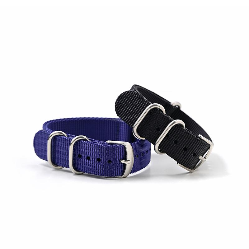 Nylon Watch Strap Replacement Strap with Silver Stainless Steel Buckle for Men's Watch 20mm/22mm/24mm Watch Bands