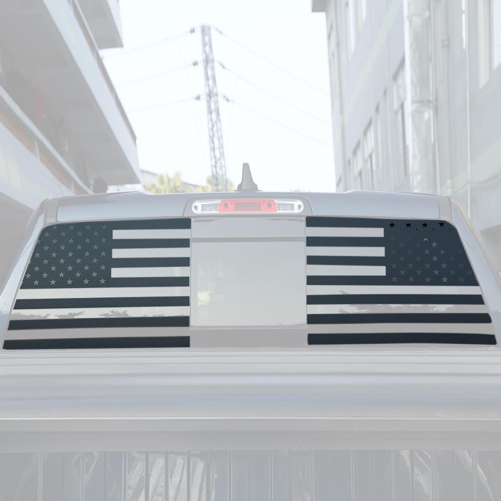 Car Rear Window Stickers Trim for Dodge RAM 2009-2025 Rear Windshield Decoration Frame USA Flag PVC Auto Exterior Accessories
