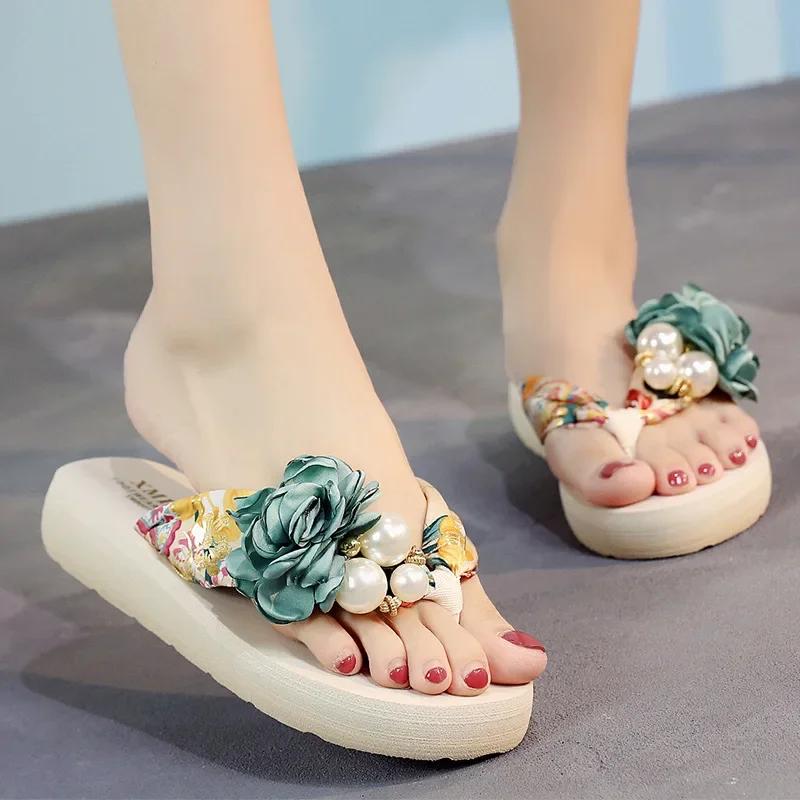 Fashion Fashion Women Beach Flip Flops Summer Sandals Slip- Resistant Flip Flops Women Slippers Outdoors Sandals  Big Size 35-41