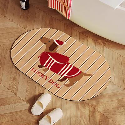 Badkamer Tapijt Douche Antislip Absorberende Vloermat Zachte Diatomeeënaarde Voetmatten Teckel Kleed Schattig Dier Huisdecoratie Kleden