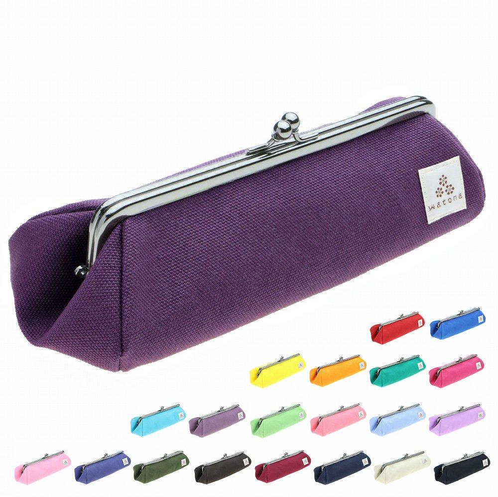 

Watona Canvas Clasp Pencil Case (Mulberry)