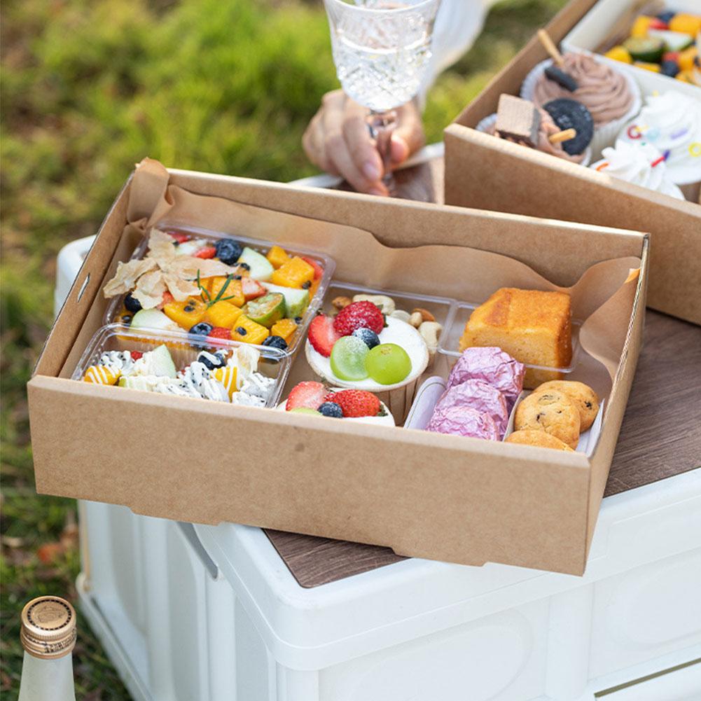 2Pcs Takeout Packing Box Disposable Fried Chicken Paper Box Salad Bento Lunch Box Birthday Party Supplies