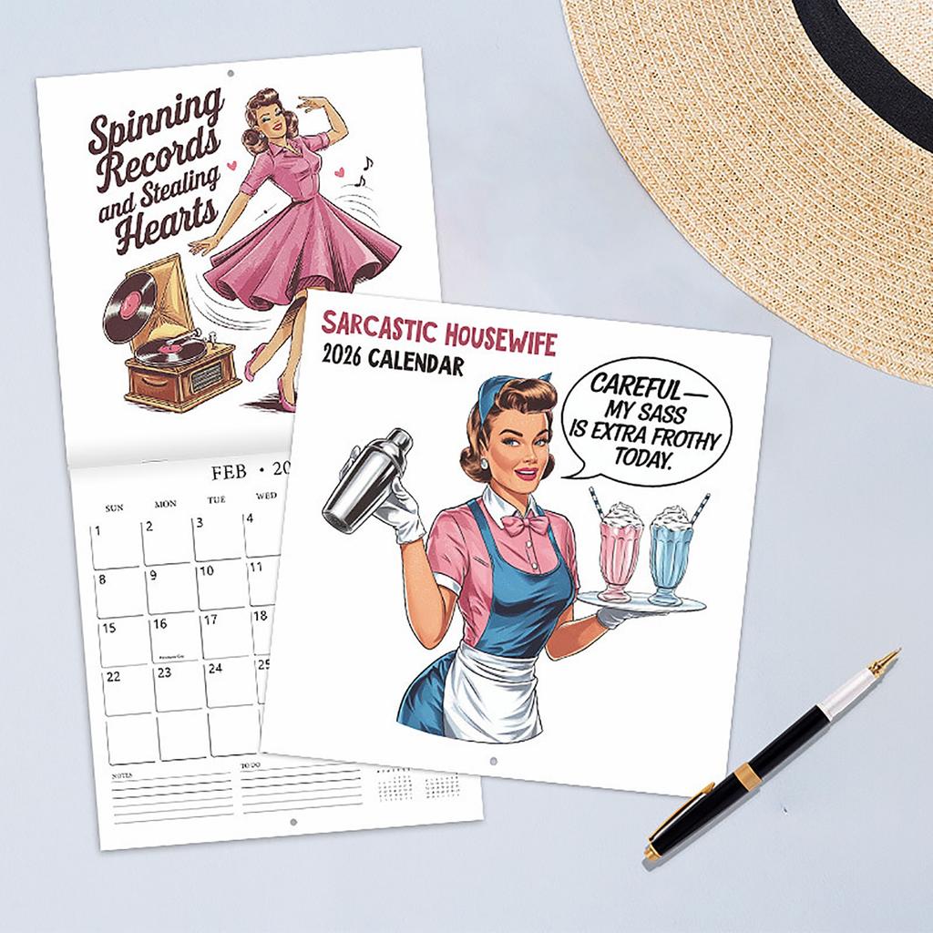 Sarcastic Housewives Wall Calendar – Humorous Monthly Planner For Kitchen Or Home Wall
