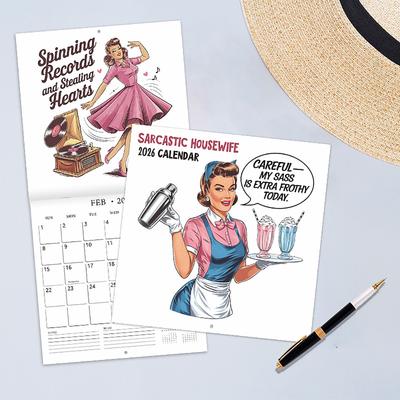 Sarcastic Housewives Wall Calendar – Humorous Monthly Planner For Kitchen Or Home Wall