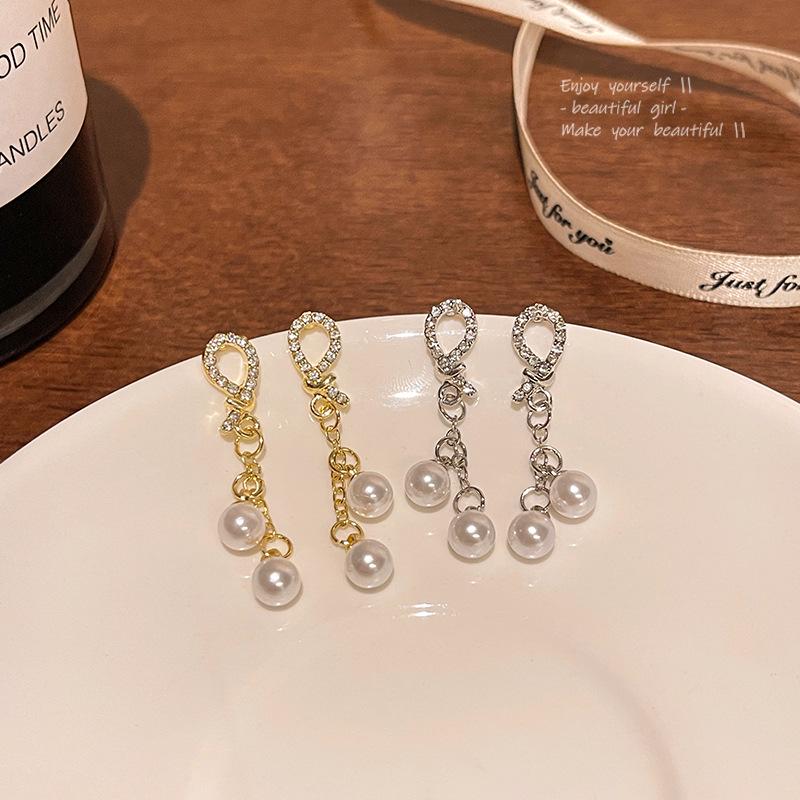 925 Silbernadel Retro Diamant Quaste Perlenohrringe für Damen - Hochwertig, Trendig, Vielseitig