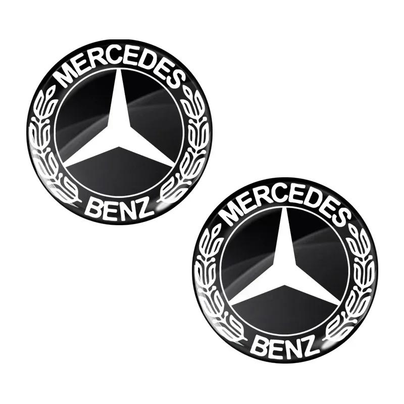 New For Mercedes Benz 11/14mm Aluminum Car Key Badge Sticker For Mercedes Benz W203 W204 W211 W210 W124 AMG W202 W212 W220 W205