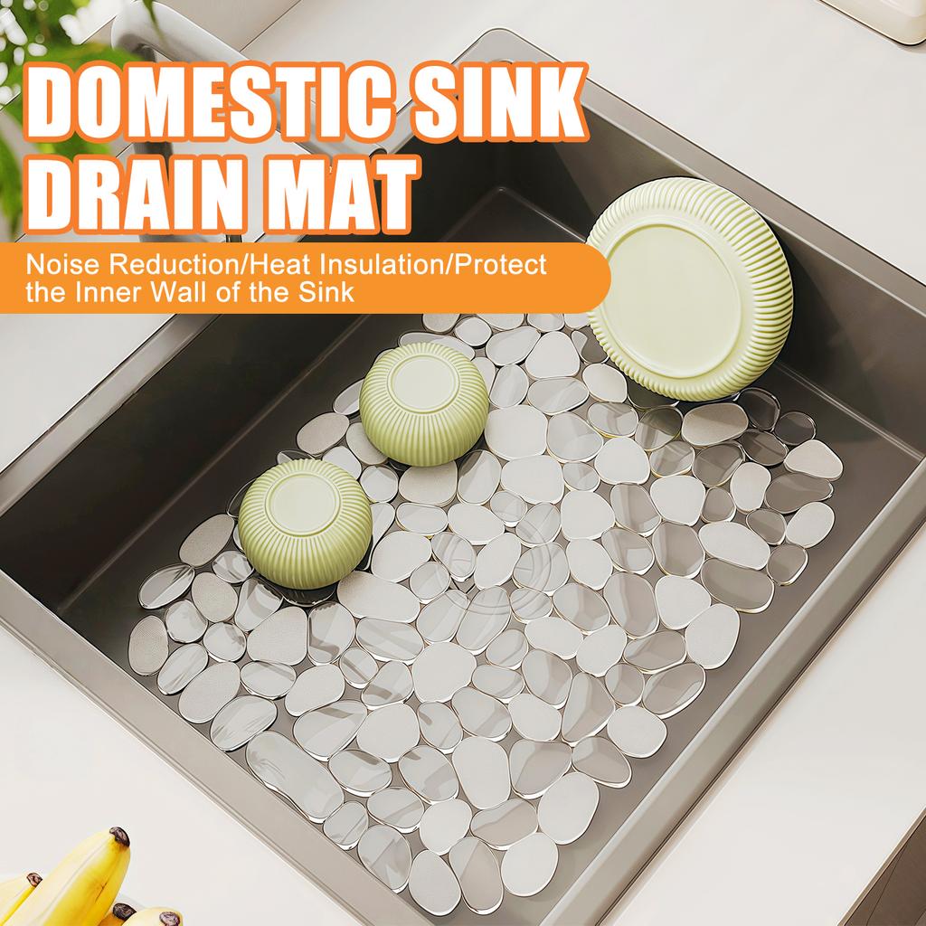 2PCS Silicone Sink Ergonomic Kitchen Drain Mat Airflows Designs Space Saving Rollable Sink Pad for Dish Drying