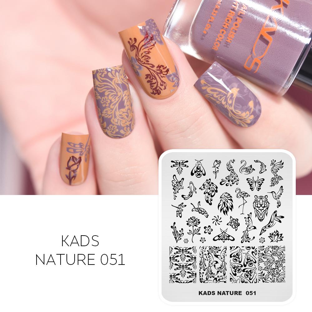 kads Nail Art Stamping Plates 63 Designs Nature Series Nail Template Stencil Plates for Nail Salon