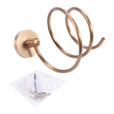Soporte de Pared Antiguo de Latón Macizo para Secador de Pelo, Estante de Almacenamiento, Organizador de Baño