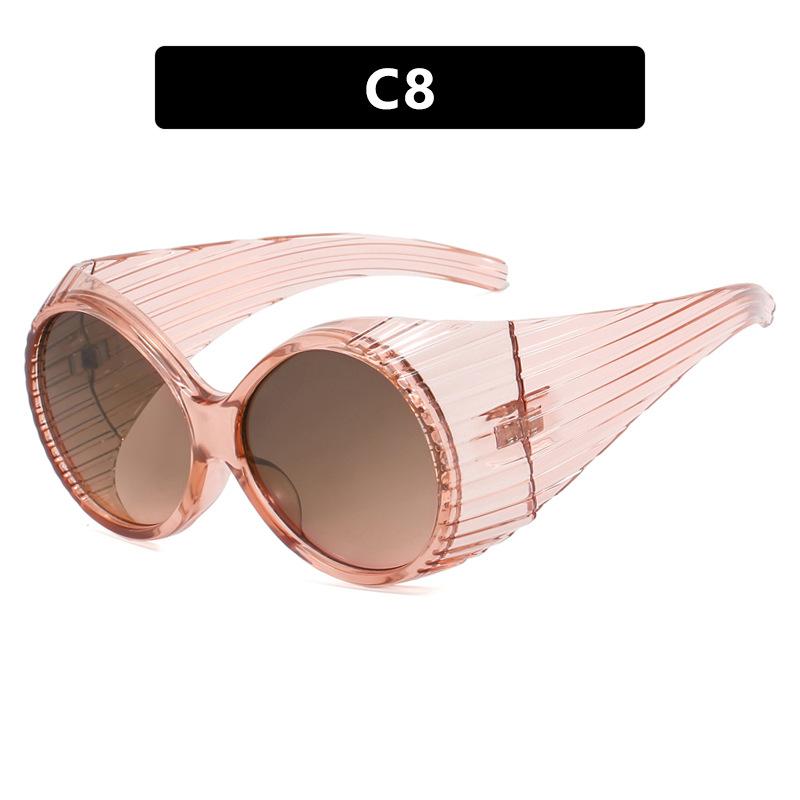 

Модные солнцезащитные очки для подиума Персонализированные солнцезащитные очки Забавные преувеличенные уличные фотографии Оверсайз оправа Круглые солнцезащитные очки As shown in the picture