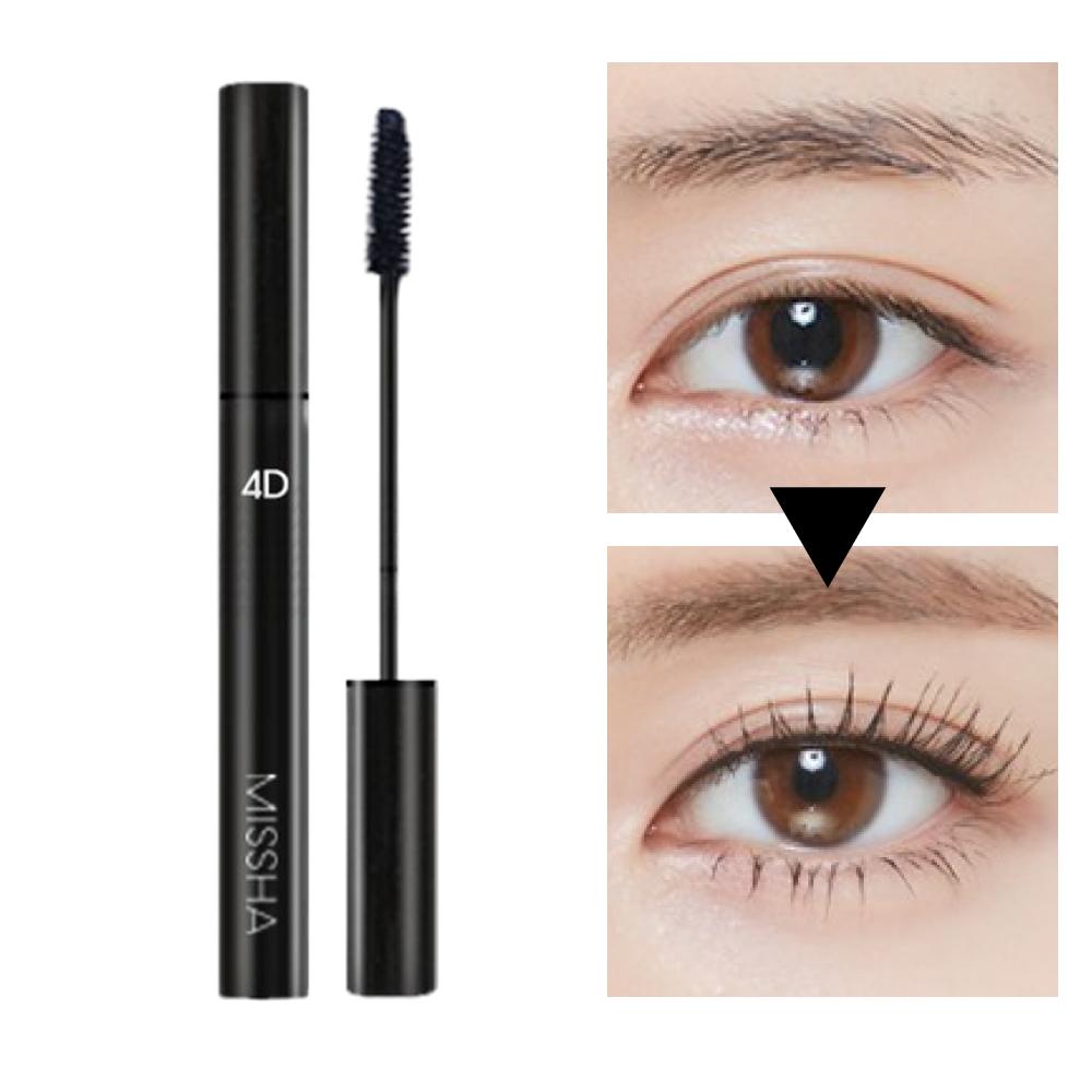 MISSHA 4D Mascara 7g, Schwarz | Wischfest, Wasserfest
