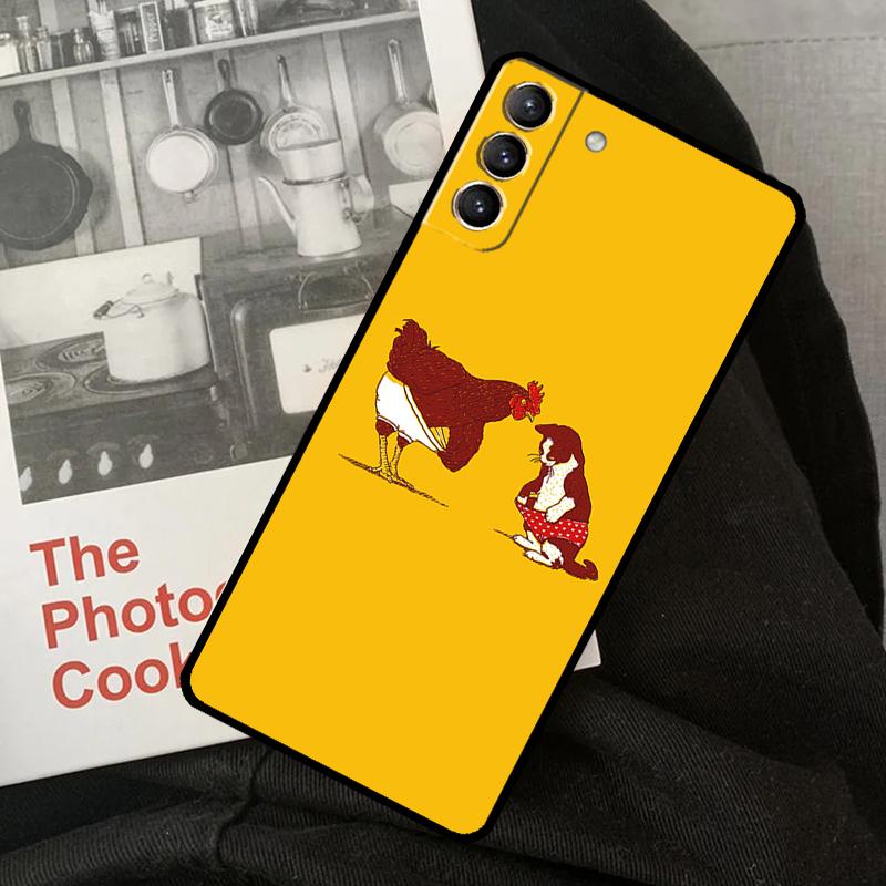 

Cartoon Chicken Rooster Phone Case For Samsung Galaxy S23 S22 S24 Ultra S20 S21 S24 FE S9 S10 Plus Note 10 20 Ultra Galaxy S8 Plus