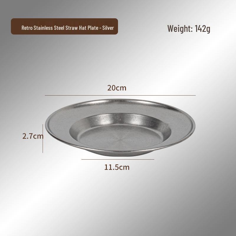 Retro Gold Stainless Steel Western Style Multi-Purpose Plate: Perfect for Pasta, Lobster, Dessert, Snacks, and Dim Sum